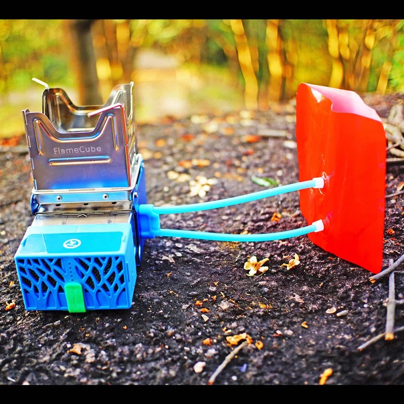 Flame Cube Portable Wood Burning Camp Stove Outdoor Folding Backpacking USB Charger