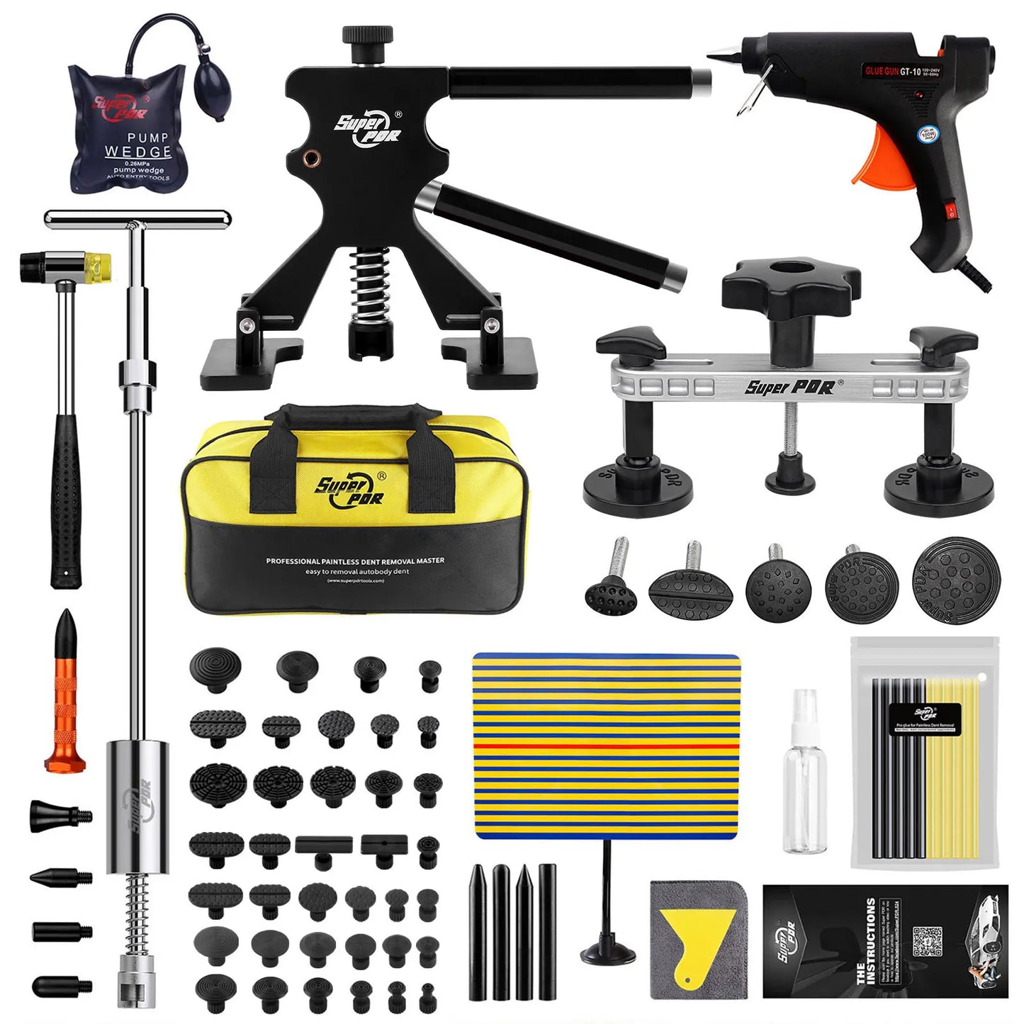 Professional PDR Car Paintless Dent Repair Kit with Auto Dent Puller Tools