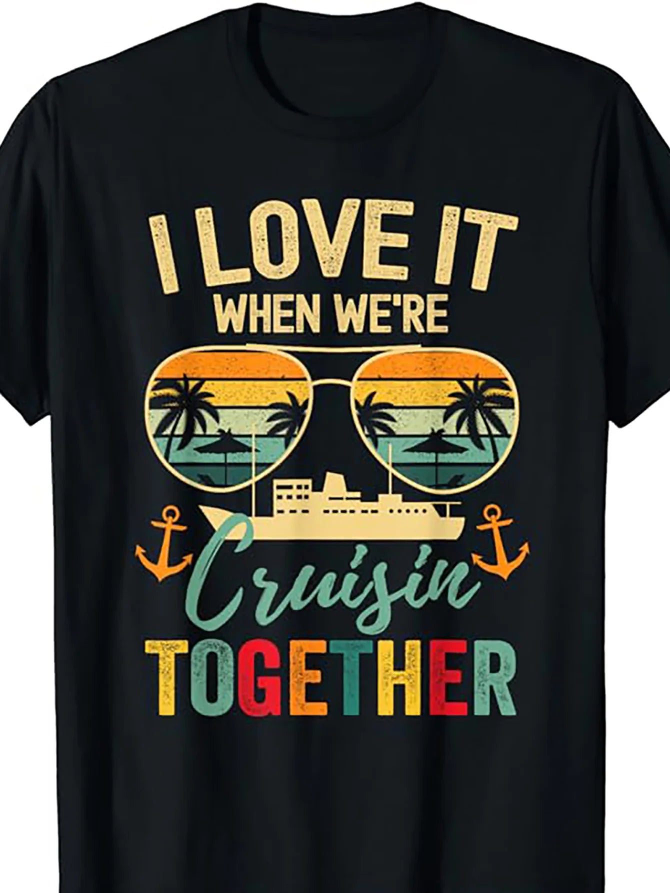 Men's Cruise Squad 2025 Printed T-Shirt 100 Percent Cotton Crew Neck Short Sleeve Regular Fit