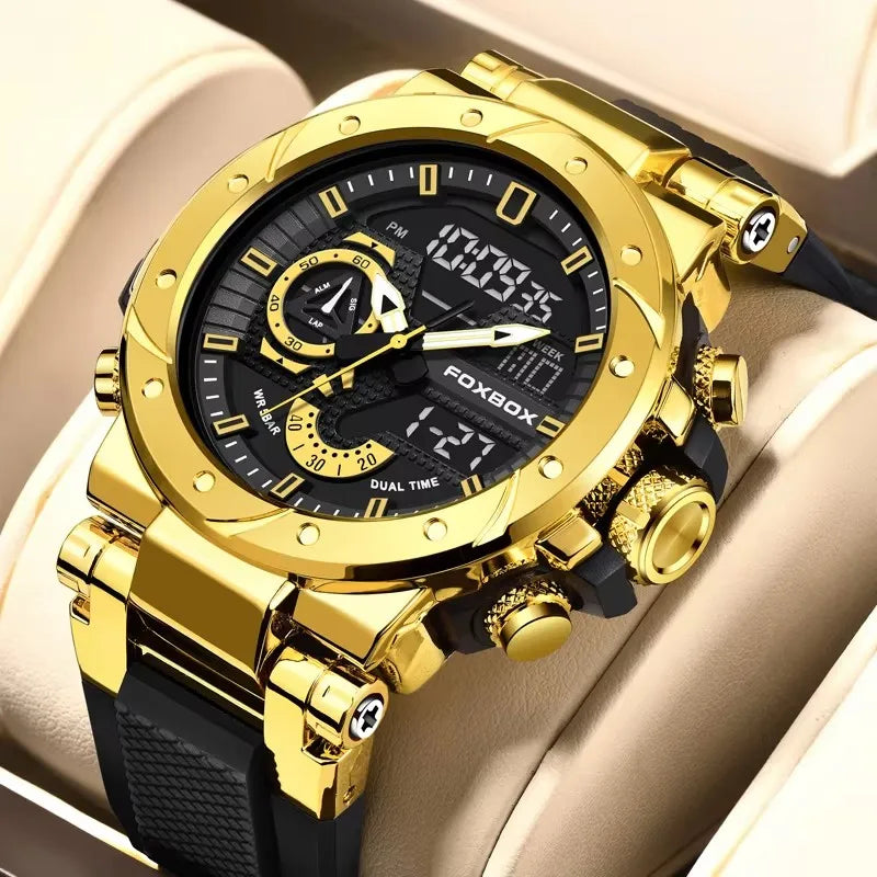 LIGE Men Digital Military Watch Waterproof Analog Digital Sports Quartz Wristwatch