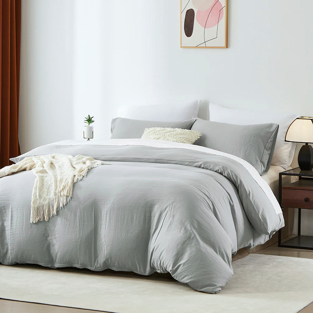 Boho Duvet Cover - Duvet Cover for All Seasons,  Solid Color Chic Home Bedding Duvet Cover, Twin, Full, Queen, King