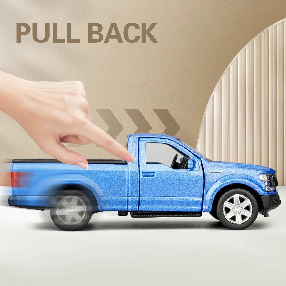 1:36 Ford Ranger Diecast Pull Back Model Car with Opening Doors for Kids and Collectors