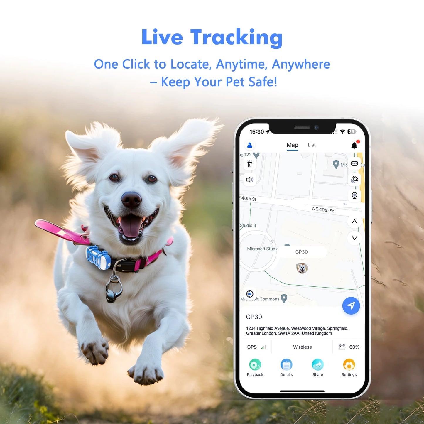 4G GPS Pet Tracker for Dogs and Cats Waterproof Smart Locator with Live Tracking and App