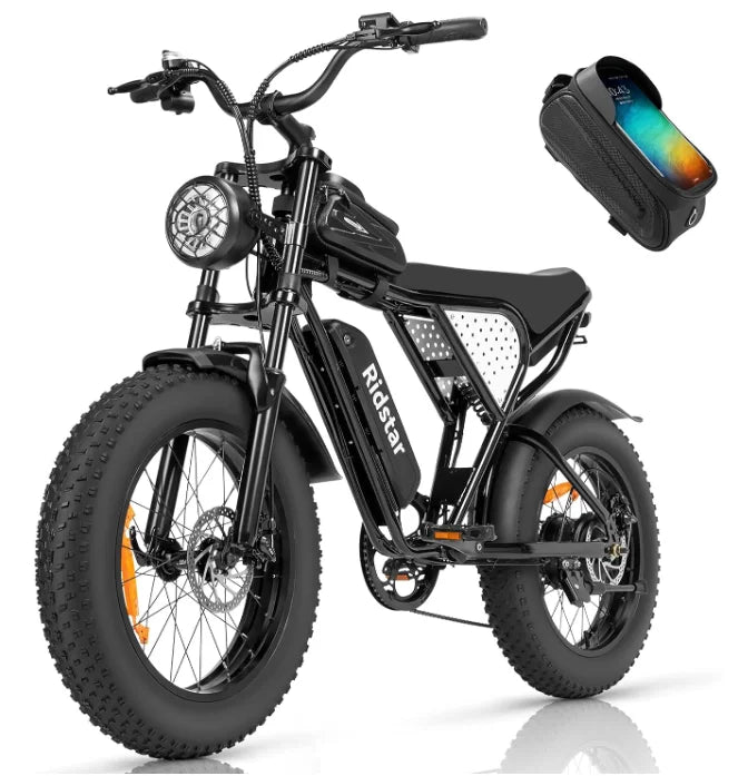 Ridstar Q20 Electric Bike 2000W Dual Motor 52V 40AH Off-Road E-Bike 20 Inch Tires