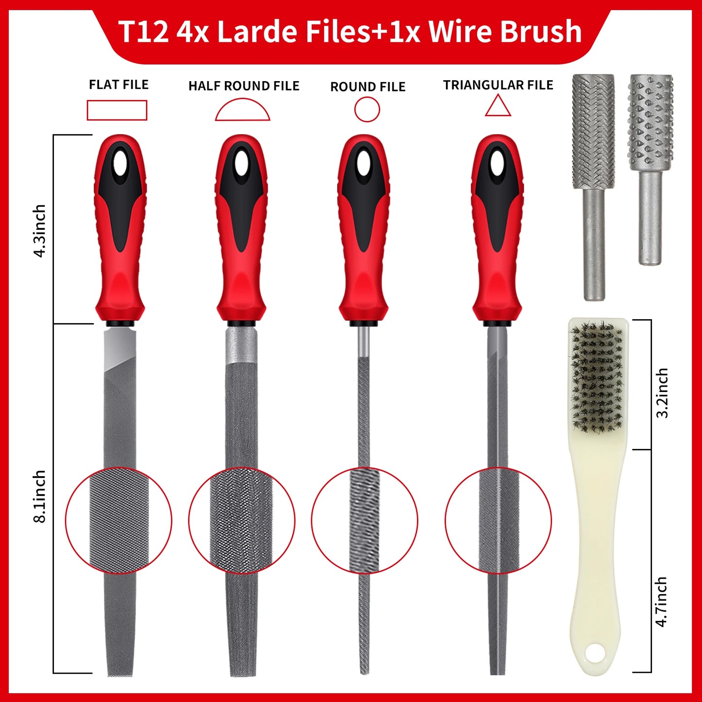 57 Piece Metal and Wood File Rasp Set with High Carbon Steel Tools for Woodworking